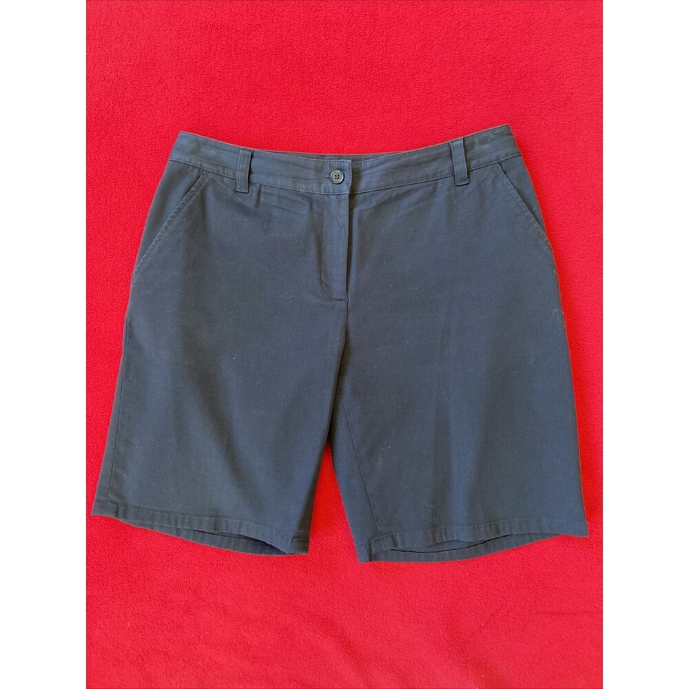 PETITE BERMUDA Sigrid Olsen Navy Blue Size 6P Bermuda Shorts Stretch Cotton